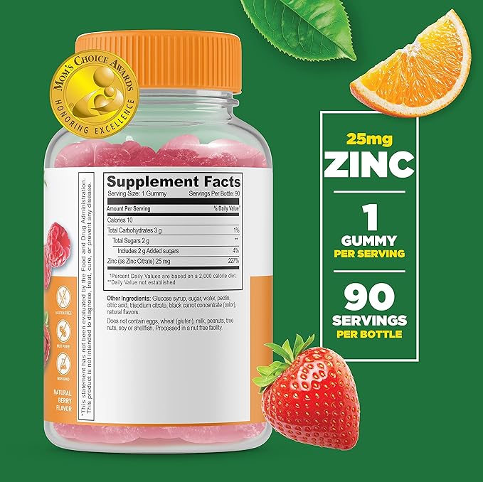 Lifeable Iron & Vitamin C Kids + Zinc 25mg Kids, Gummies Bundle - Great Tasting, Vitamin Supplement, Gluten Free, GMO Free, Chewable Gummy