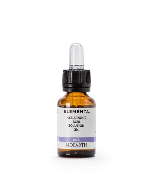 Bioearth Elementa, Age Face Serum with 2% Hyaluronic Acid and Organic Aloe Vera, Moisturising and Firming, Made in Italy, Vegan, AIAB Certification - 15ml Pack