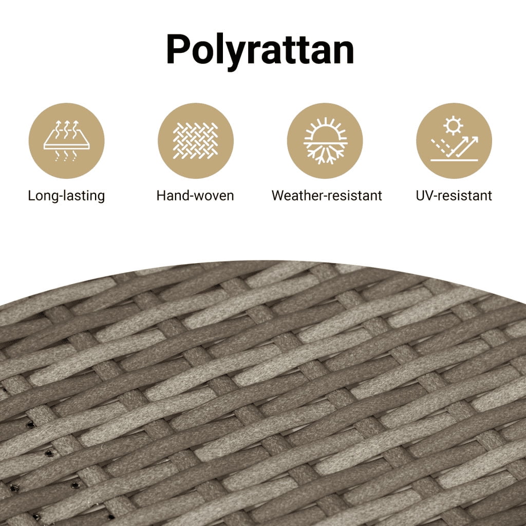 vidaXL Garden Sofa Set Grey PE rattan 9 Piece Adjustable Armrests