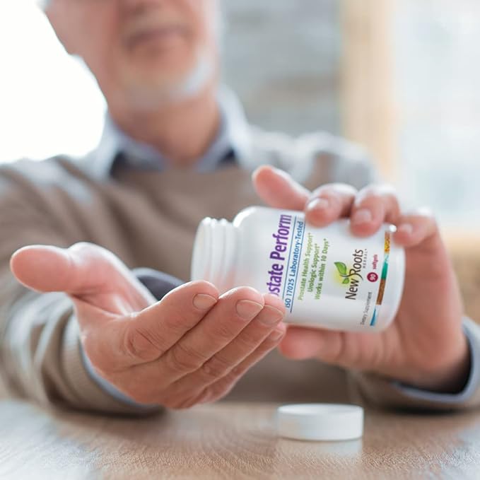 New Roots | Prostate Supplement with Super Blend of 16 Powerful Herbals: Saw Palmetto, Plant Sterols, Rye Flower, Borage Oil, Cranberry, Olive Oil, Selenium, and More (30 Softgels) - Urinary Health