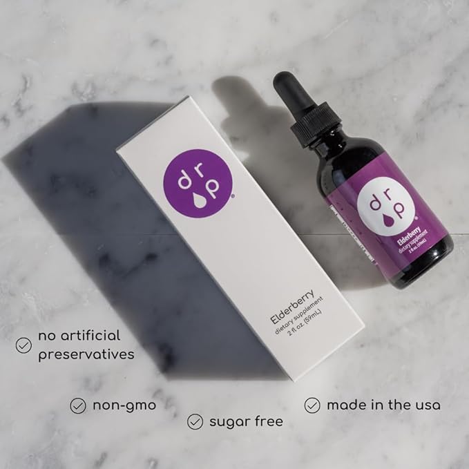 Drop Supplements Organic Trace Minerals, Elderberry, Vitamin B12 and Vitamin D3+K2 Drops Bundle