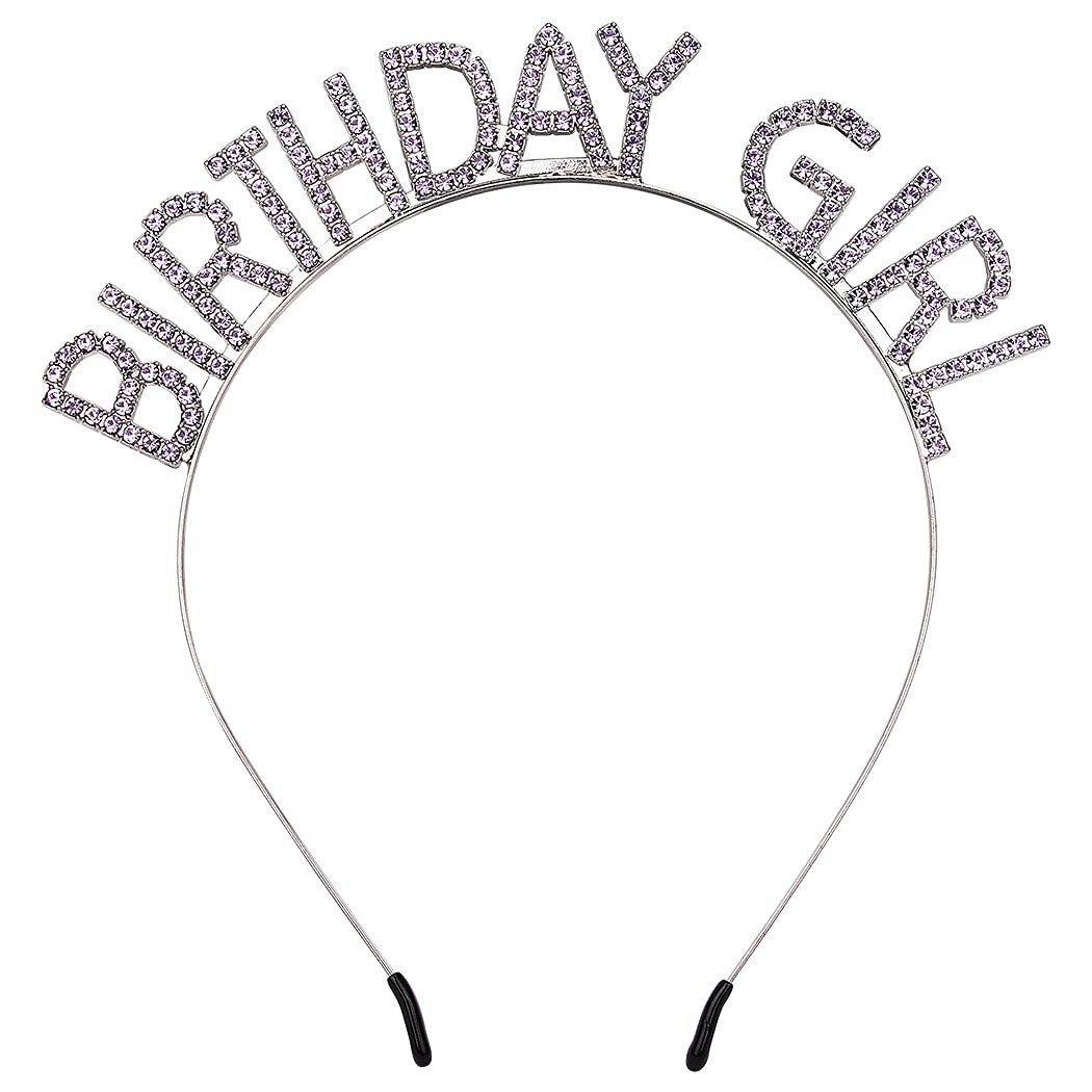Aoprie Birthday Girl Headband Birthday Crown For Women Girls Happy Birthday Princess Tiara Rhinestone Happy Birthday Accessories