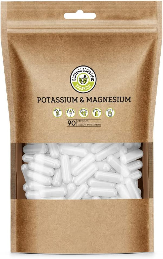 DSO Potassium Magnesium Supplement - 90 Count - Doctor Designed High Absorption Magnesium Potassium Supplement – Vegan Potassium Magnesium Aspartate for Sleep & Leg Cramp Relief