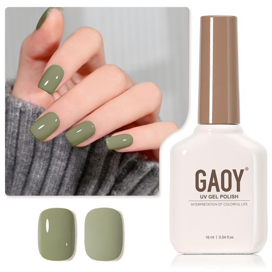 Gaoy Green Gel Nail Polish, 16Ml Soak Off Gel Polish, Uv Light Cure For Nail Art Diy Manicure At Home, 2005 Twilight Forest