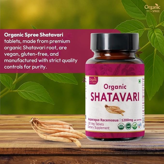 SHATAVARI 120 Tablets | Asparagus Racemosus (Shatavari) | USDA Organic Certified | Supports Women’s Health and Immune System | Organic and Natural120tab