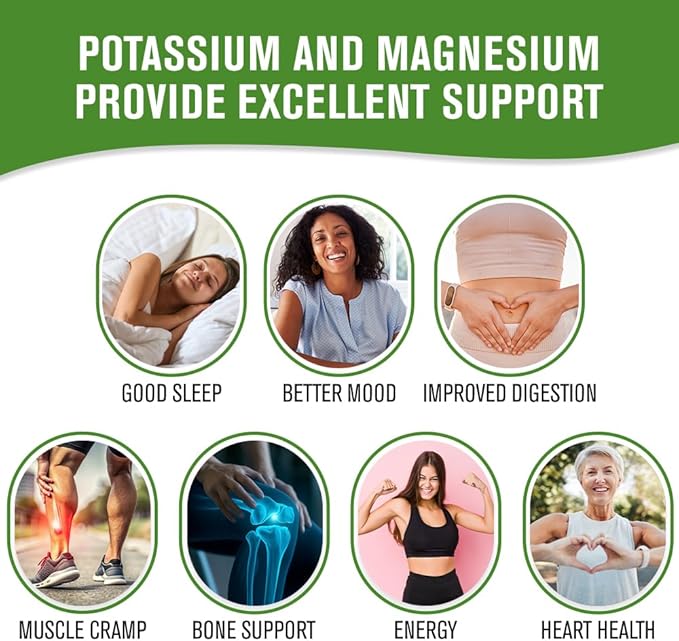 NaturalSlim Potassium Magnesium Supplement 100 Capsules – MagicMag C Magnesium Citrate Supplements for Sleep Support, Heart Health, and Muscle Cramp Relief | Gluten-Free 3 Pack