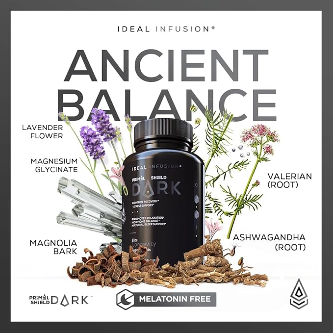 Ideal Infusion Nighttime Recovery & Deep Sleep Supplement: Relaxation and Stress Support - Magnesium Glycinate, KSM-66 (Melatonin Free) Muscle Cramp Relief, Vegan