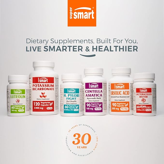 Supersmart - Advanced Sleep Formula (High Strength) - with Melatonin, Valerian Root, California Poppy, Passion Flower, Lithium Orotate | Non-GMO & Gluten Free - 60 Vegetarian Capsules