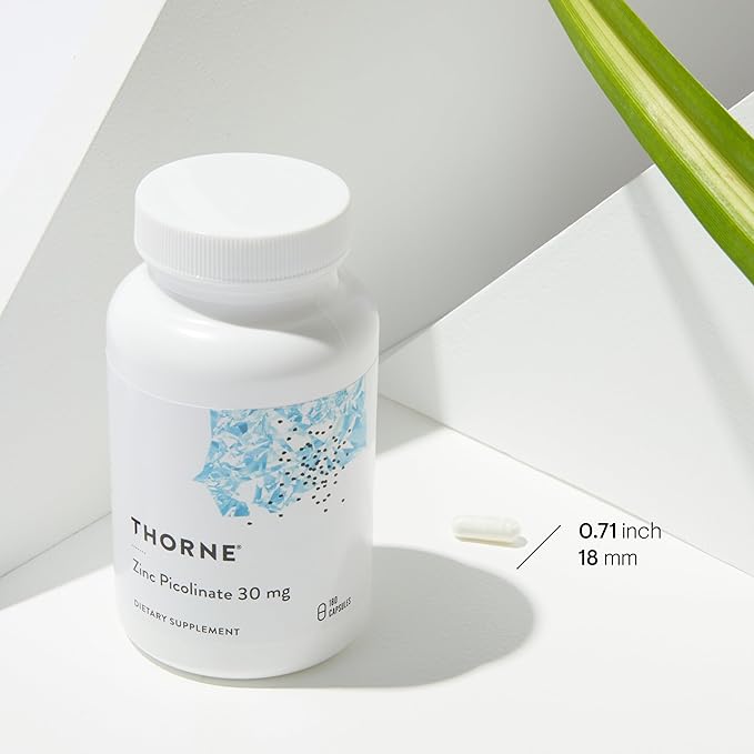 THORNE Zinc Picolinate 30 mg - Well-Absorbed Zinc Supplement for Growth and Immune Function* - 180 Capsules