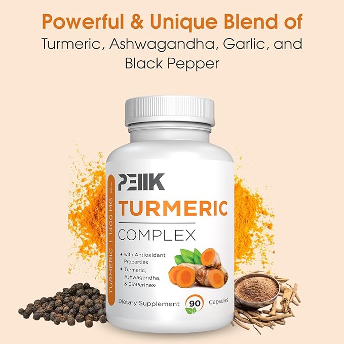 Turmeric Curcumin with Black Pepper & Ashwagandha - High Absorption Ultra Potent Turmeric Supplement with 95% Curcuminoids, BioPerine & Ashwagandha - Turmeric Capsules for Joint Support 90 Capsules