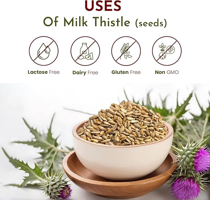 Organic Way Whole Milk Thistle Seeds (Silybum marianum) - European Wild-Harvest, Organic & Kosher Certified, Vegan, Non GMO & Gluten Free, USDA Certified, Origin - Albania (2 Oz)