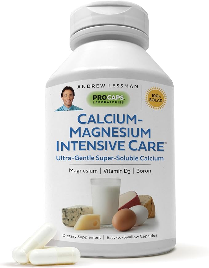 ANDREW LESSMAN Calcium Magnesium Intensive Care 500 Capsules - Bone and Skeleton Health Essentials. Easy to Swallow Capsules, Super Soluble Fine Powder. Gentle to Even The Most Sensitive Stomachs