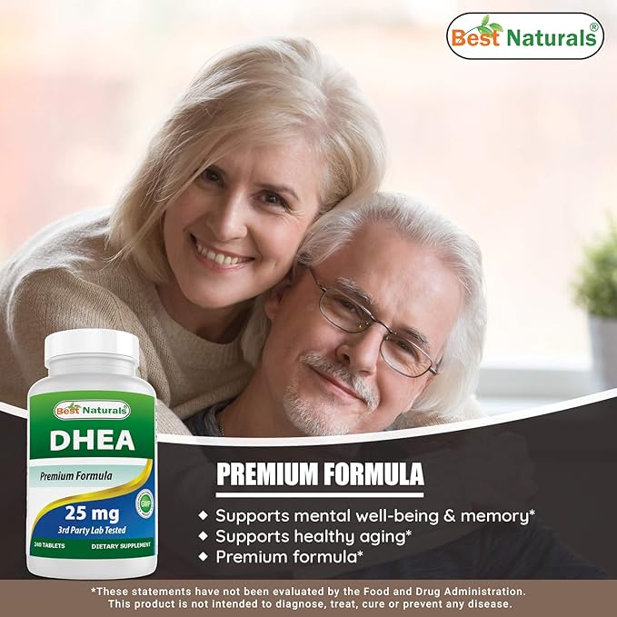 Best Naturals Dhea 25mg & Ashwagandha Extract 500 Mg