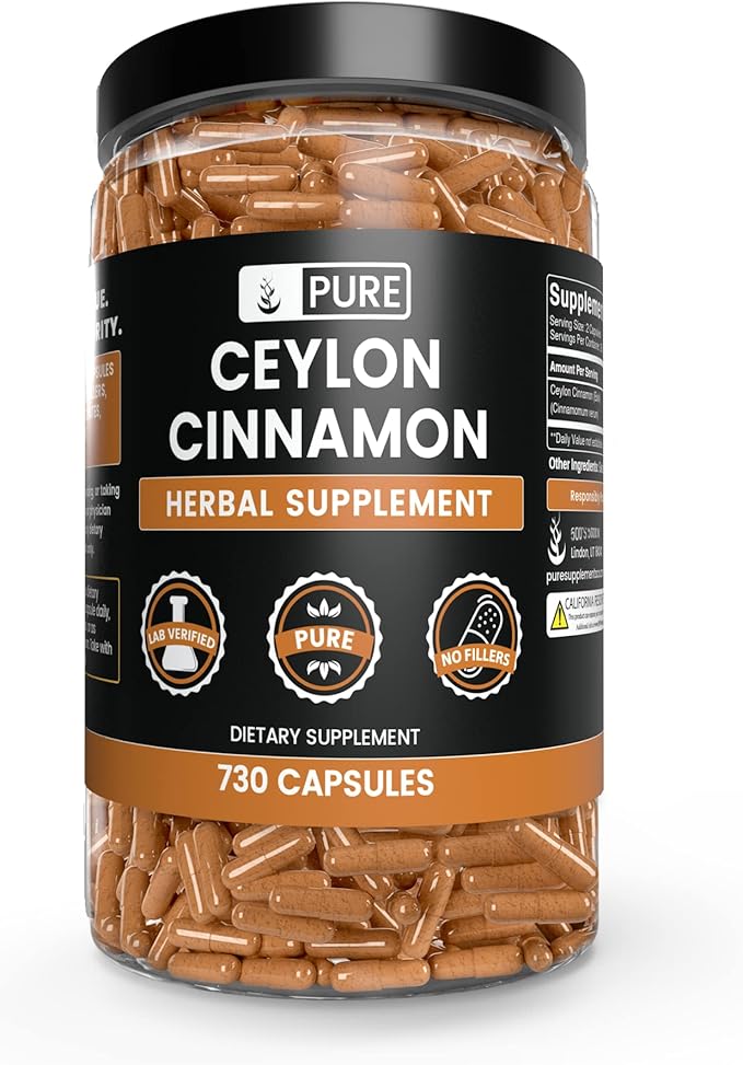 Pure Original Ingredients Berberine, Bitter Melon, and Ceylon Cinnamon Capsules Bundle (730 Capsules) No Magnesium or Rice Fillers