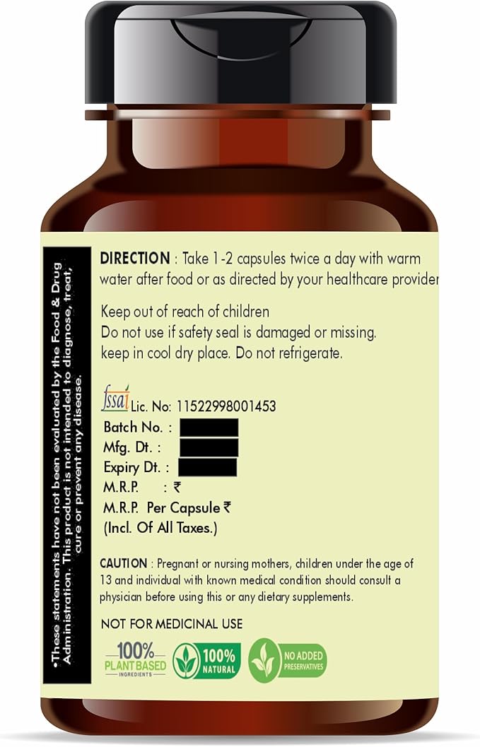 Trikatu Extract 500mg - 60 Vegetarian Capsules | Ginger with Black Pepper & Long Pepper Extract | | All Natural | 100% Vegan | Gluten-Free | GMP Certified.