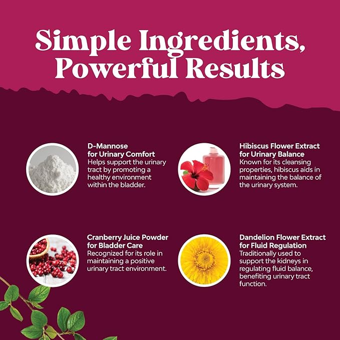 Bundle of D Mannose Capsules for Urinary Tract Health for Women Fast Acting Super Concentrated Cranberry 60ct and Chewable Vitamin C Gummies for Adults - Ascorbic Acid Natural Vitamin C Gummy Immune