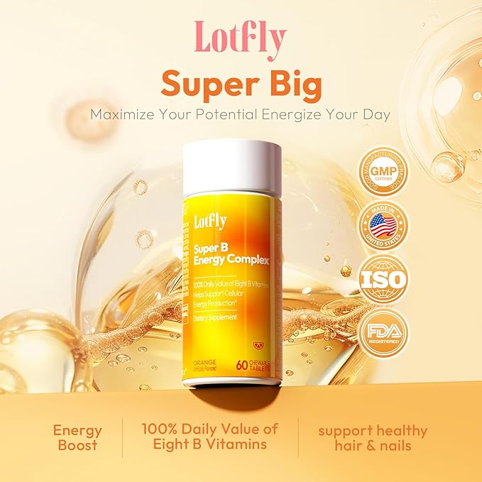 Super B Energy Complex with Taurine B12 Methylcobalamin and Folic Acid Methylated B Vitamins Supports Energy Metabolism & Nervous System Health - Vitamin B Complex for Men & Women - 180 Servings