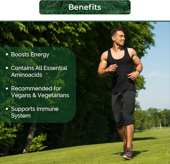 USDA Organic Spirulina Capsules - 100% Pure Vegan Supplement, Non-GMO, Gluten-Free, Chemical-Free, (120)