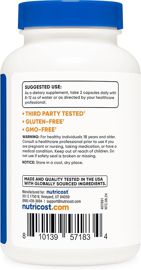 Nutricost Triple Magnesium Complex (300mg, 120 Capsules) - from Di-Magnesium Malate, Bisglycinate and Citrate, 60 Servings