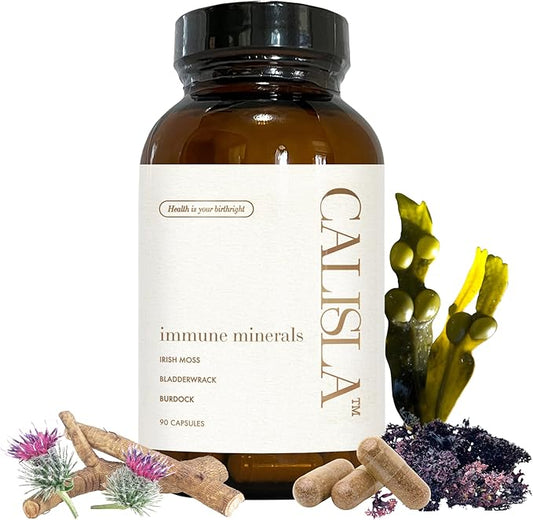 Immune Minerals Capsules - Sea Moss, Burdock, Bladderwrack Capsules (Irish Moss) - High Potency