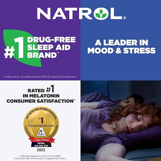 Natrol Advanced Sleep Melatonin + 5HTP, 6mg, Calming Sleep Aid for Restful Sleep, 60 Time-Release Tablets, 60-Day Supply (Pack of 12)