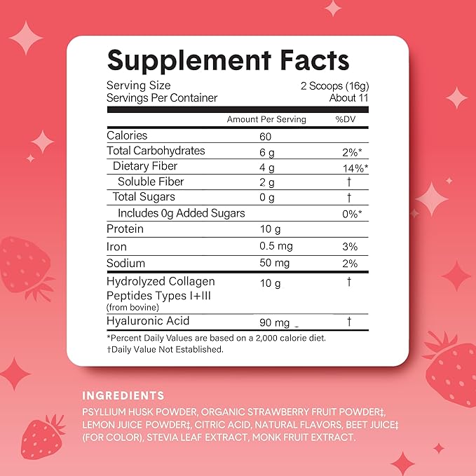 Bellway Super Fiber Powder + Collagen, Strawberry Lemonade Electric Frother Bundle