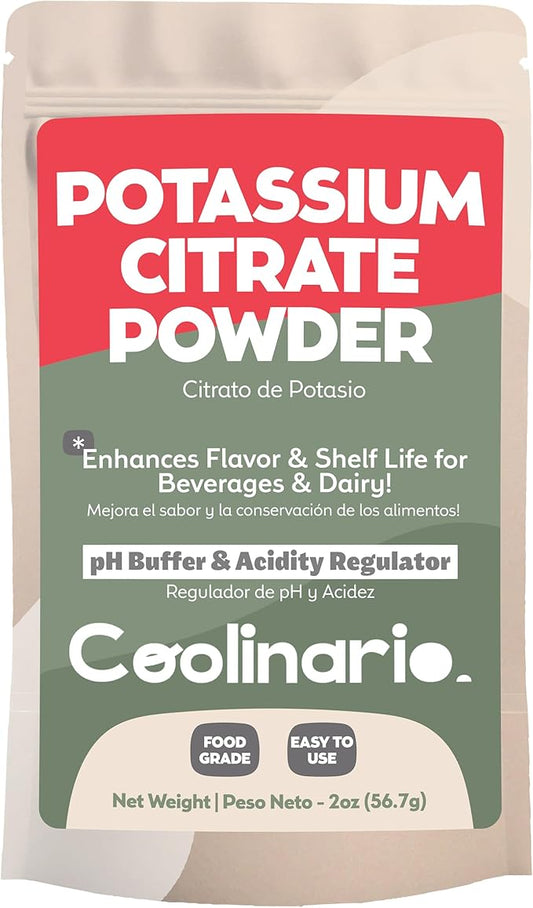 Potassium Citrate Powder (2 Oz) pH Buffer & Acidity Regulator for Beverages & Dairy | Enhances Flavor & Shelf Life | Perfect for Sports Drinks, Cheese & Jams | Food Grade