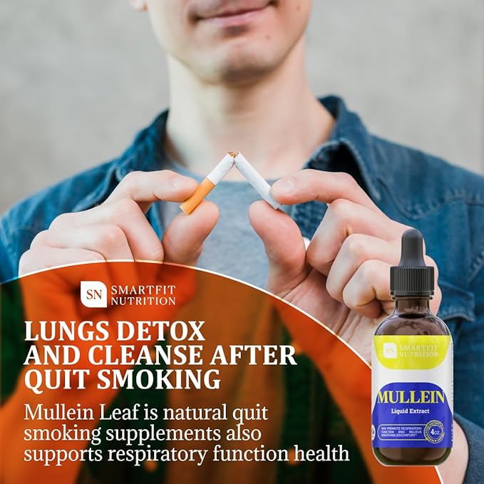 Mullein - Mullein Leaf Extract Drops - Lung Cleanse - Supplement for Respiratory System Support - Verbascum Densiflorum - 4 oz