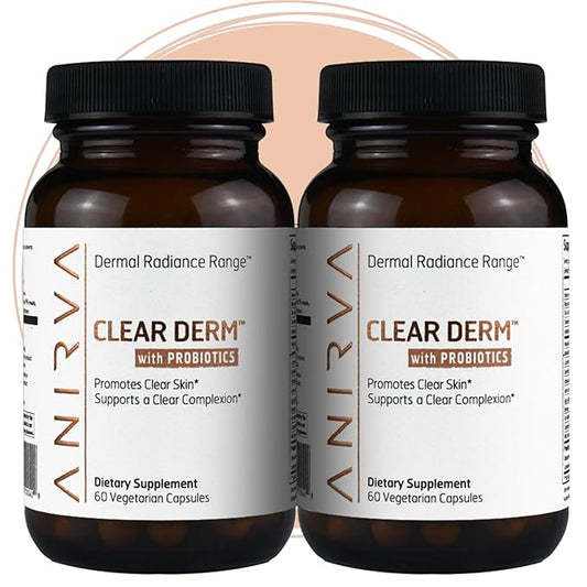2-Pack Acne Pills with Zinc for Adults, Acne Pill for Hormonal Acne, Zinc Pills for Acne Treatment, Probiotics for Acne, Zinc Supplements for Adult Acne - Anirva Clear Derm With Probiotics