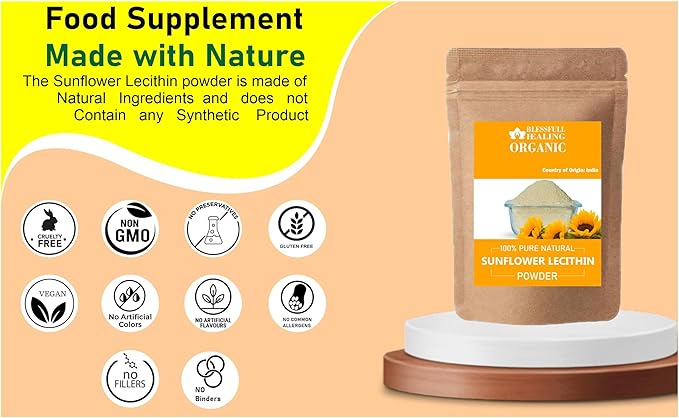 Organic Sunflower Lecithin Powder 100% Pure Natural 300 Gram / 10.58 oz