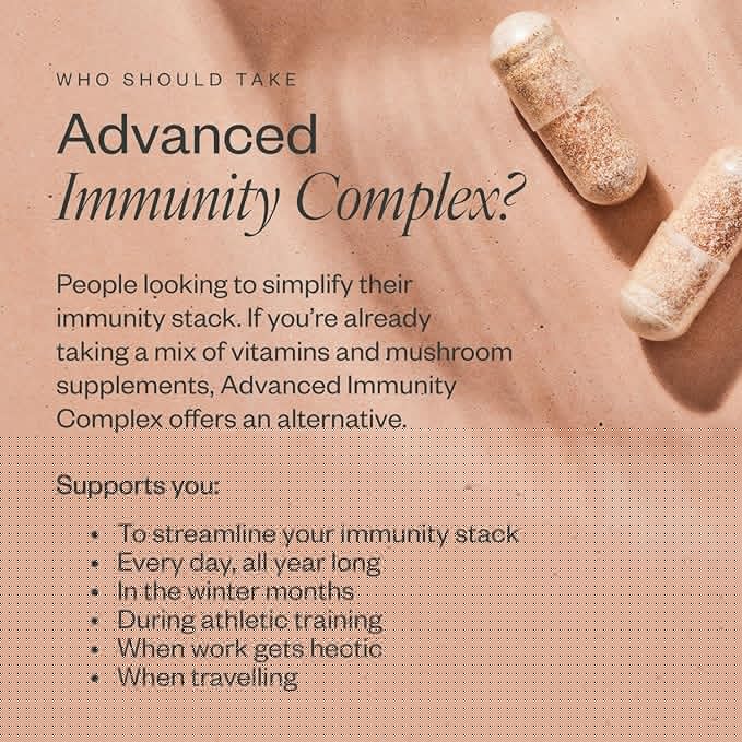 SHII Advanced Daily Immune Support Supplement, 500mg AHCC per Serving, AHCC Supplement with Vitamin D3, Vitamin C, and Zinc, Vegan, Gluten Free, Sugar Free, 120 Mushroom Capsules