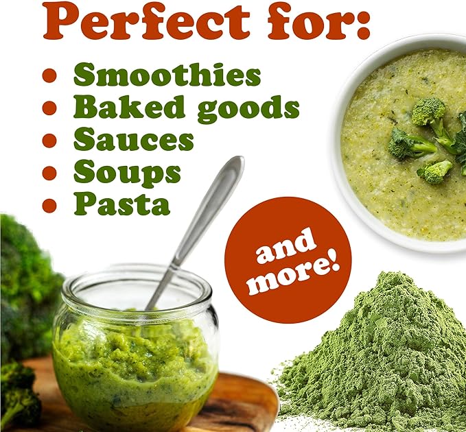 Food to Live Broccoli Powder, 2 Pounds – Nutrient-Rich Green Superfood for Smoothies, Shakes and Cooking, High in Fiber, Vitamins and Antioxidants, Vegan, Kosher, Bulk