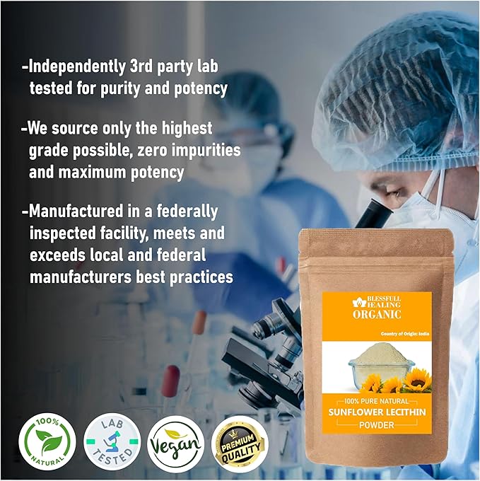 Organic Sunflower Lecithin Powder 100% Pure Natural 300 Gram / 10.58 oz