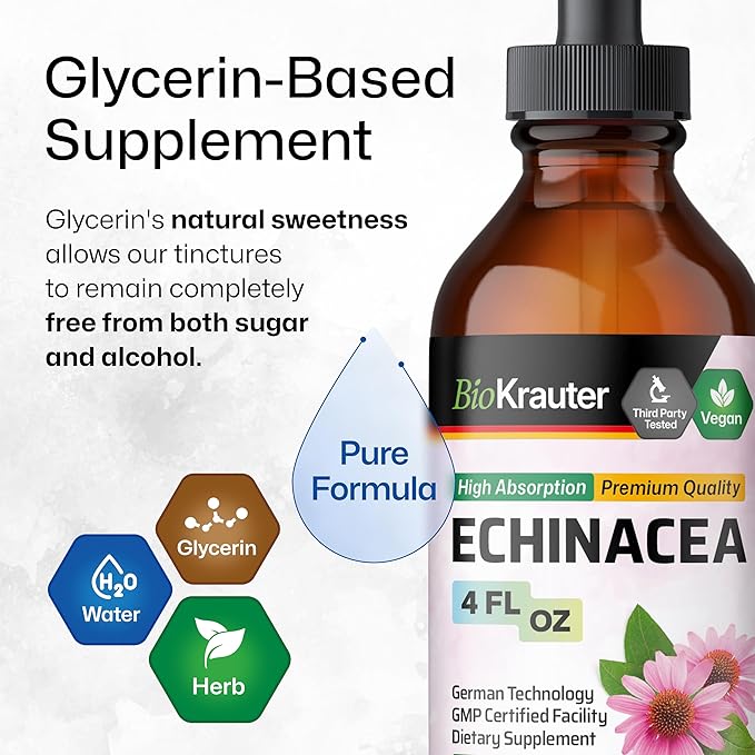 BIO KRAUTER Echinacea Tincture 4 Fl. Oz. & Cilantro Tincture 4 Fl. Oz.