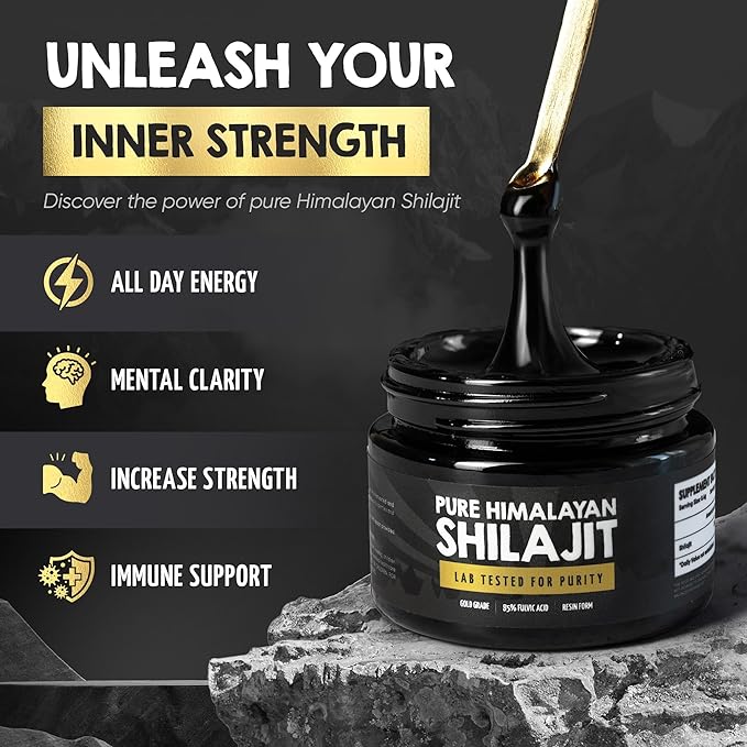 Pure Himalayan Shilajit Resin - Over 85% Fulvic Acid & Large Jar w/ 125 Servings - Probably The Purest Shilajit on The Market - US Lab Tested (Medium Jar, Himalayan Shilajit (Medium))