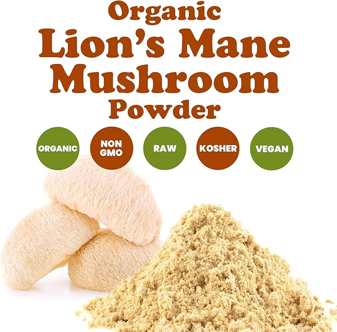 Food to Live - Organic Lion's Mane Mushroom Powder, 4 Pounds - Elevate Your Brain Wellness with Premium, Non-GMO, Natural, and Vegan Superfood to Better Focus