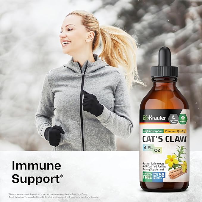 BIO KRAUTER Cats Claw Tincture 4 Fl. Oz. & Stinging Nettle 250 Capsules