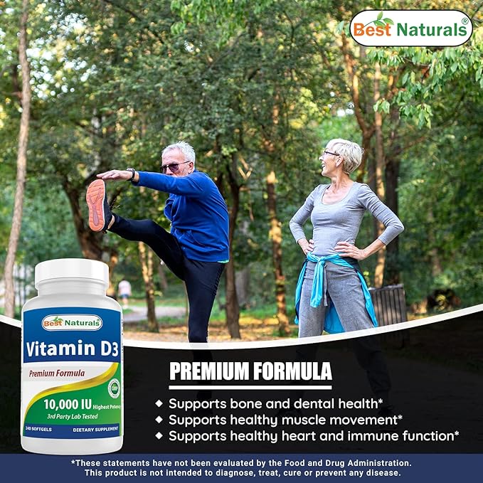 Best Naturals Calcium Magnesium with Vitamin D3 1500mg & Vitamin D3 10000 IU
