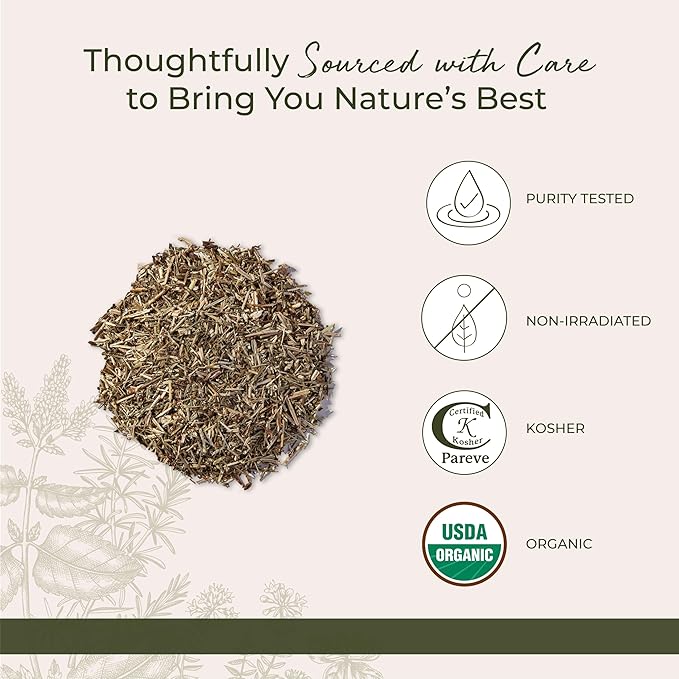 Starwest Botanicals Organic Dried St. John's Wort - Loose Leaf Herb for Tea, Made from St. John's Wort Flower, Supports Relaxation, Cut & Sifted, Certified Kosher, Non-GMO - 4 oz Pouch