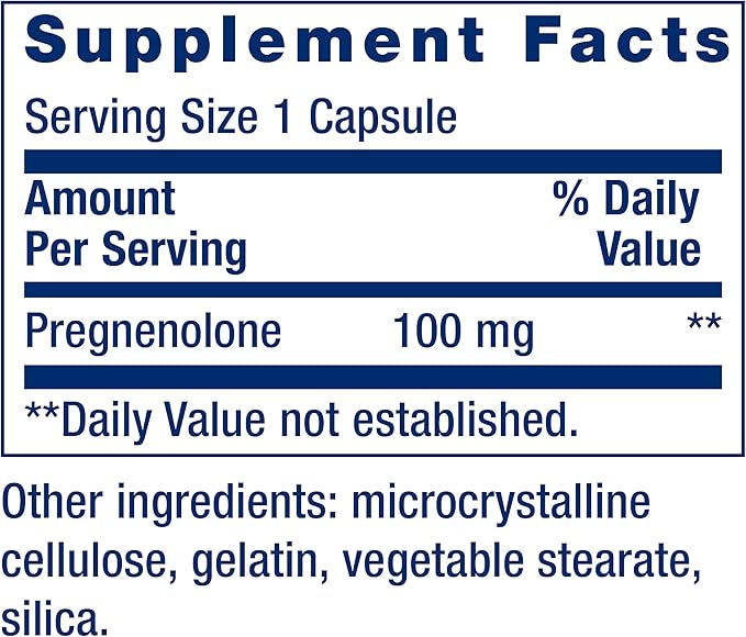 Life Extension Pregnenolone Hormone Balance 100mg, Vitamin D3 K1 K2 Iodine Immune Bone 60 Capsules Bundle
