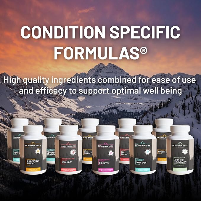 Mountain Peak Nutritionals Tranquility Formula - Supports Brain Health, Sleep & Stress Management - Vitamin B6, Vitamin B12 and Adaptogens - Hypoallergenic Dietary Supplement (90 Vegetarian Capsules)